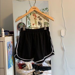 Black and white Elastic Shorts
